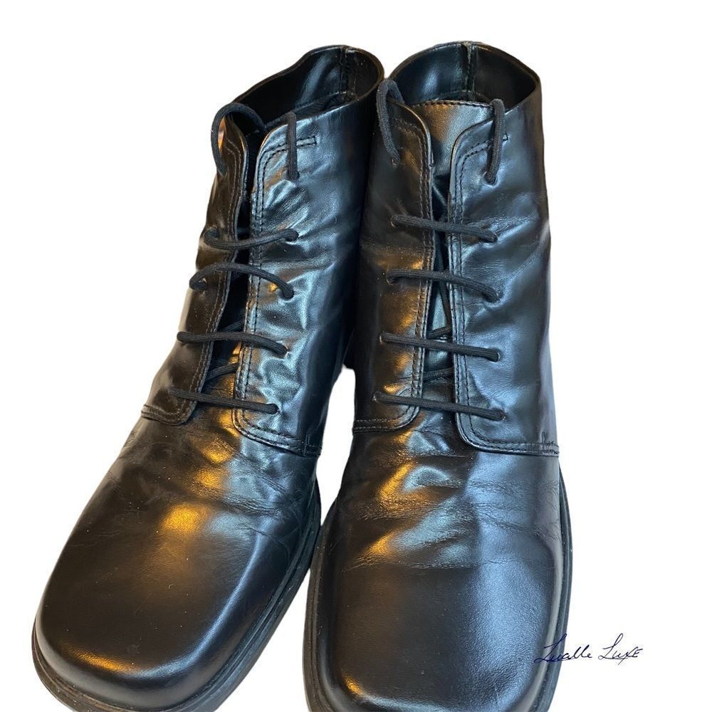 Black Leather Women's Ankle Boots